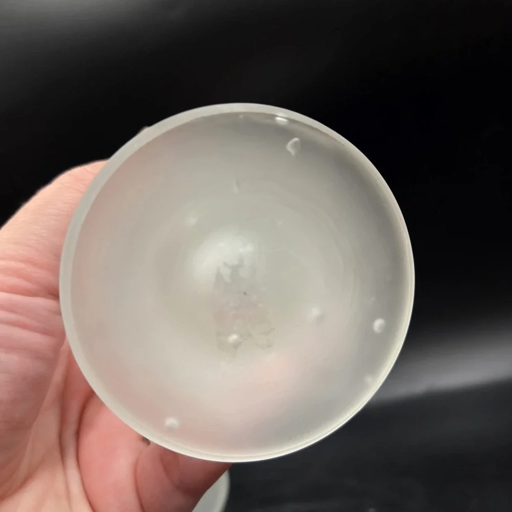VTG Frosted Glass Fairy Lamp 2-Piece Candle Holder Tea Light 9x5 MCM Cottagecore